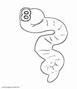Coloring Worm Pages Printable Simple Preschoolers Worms Kids Animal sketch template