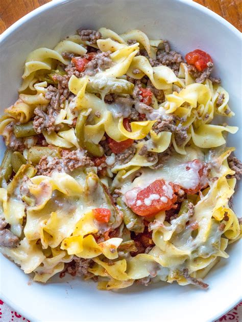 beefy egg noodle casserole  tomatoes