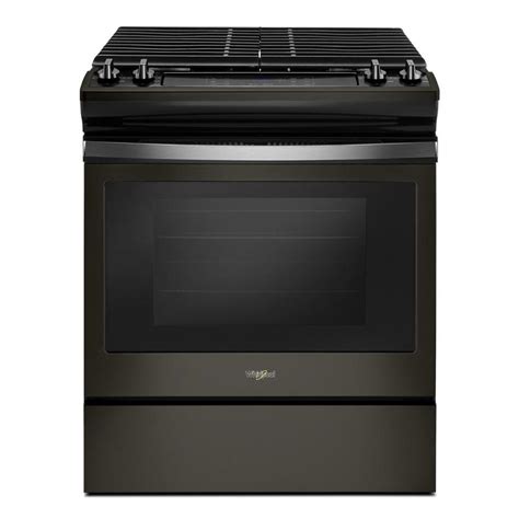 whirlpool  cu ft  cleaning   gas range black stainless common   actual