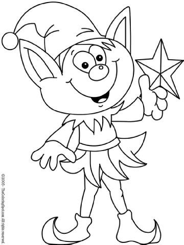 elf coloring page  audio stories  kids  coloring pages