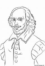 Shakespeare William Coloring Pages Printable Kingdom United Print Portrait Drawing Book Colorings Choose Board Categories sketch template