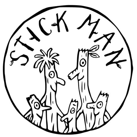 stick man family coloring page printable coloring page  kids
