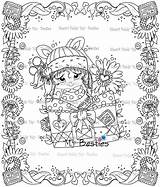 Besties Digi Tm Stamp Instant Letters Doll Coloring sketch template