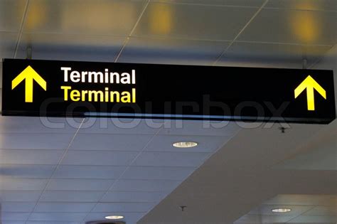 terminal sign  airport stock photo colourbox