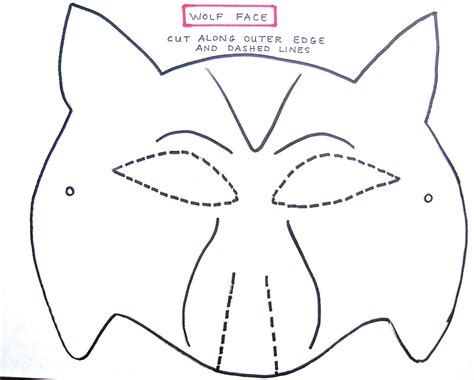 printable carnival masks  kids  printable wolf face mask