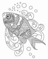 Mandala Coloring Fish Pages Book Adults Animal Kids Itunes Apple Color sketch template