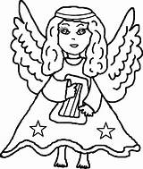 Angel Harp Holding Coloring Clipart Wecoloringpage Pages Sunday School Praise Lord sketch template
