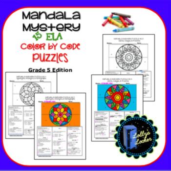 mandala grade  ela color  code  mystery puzzles  lollys locker