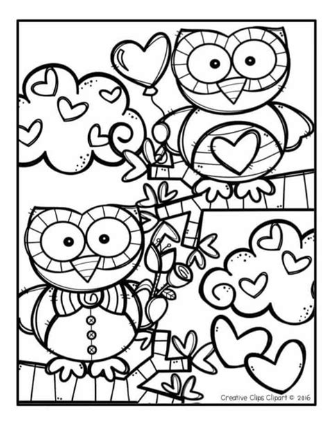 owl coloring page valentine coloring pages valentine coloring