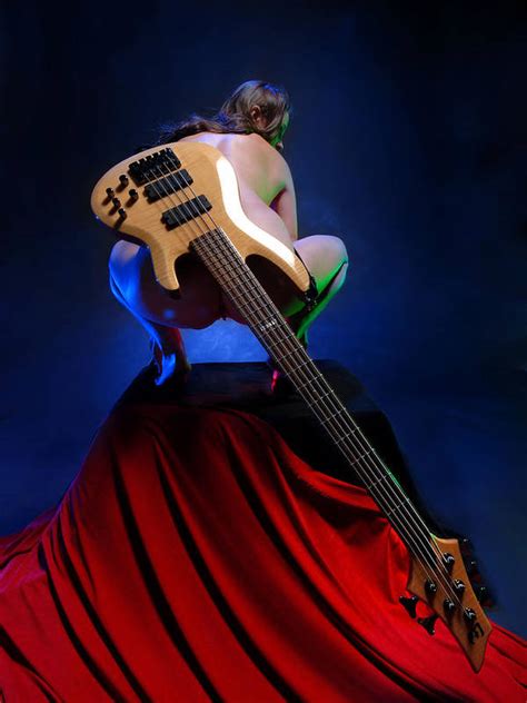 9091 Nude With Bass Guitar Art Print By Chris Maher