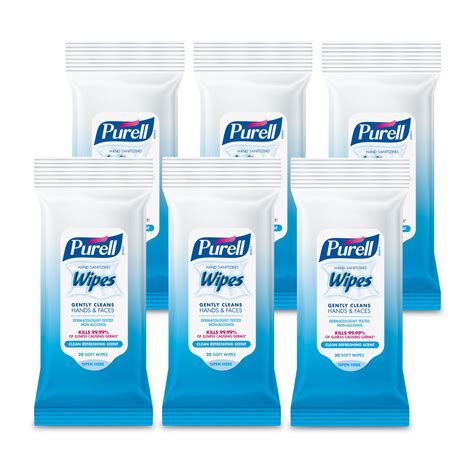 purell pur hand sanitizing wipes clean refreshing scent  count travel pack box