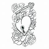 Tattoo Heart Key Designs Drawing Tattoos Lock Drawings Banner Outline Flash Banners Keys Clipart Tumblr Hearts Roses Stencils Skull Cliparts sketch template