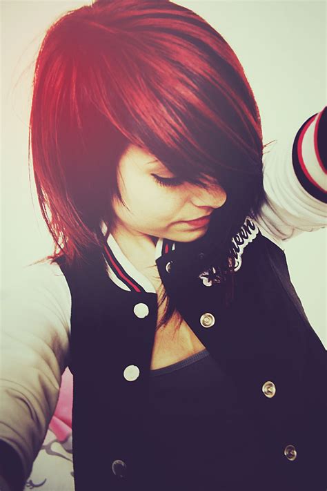 submitted by duniaklar emo hair hair beauty cat red hair