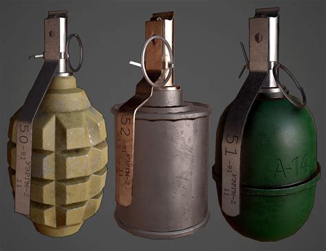 model grenades pack rgd  rg vr ar  poly cgtrader