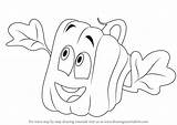 Pumpkin Spookley Square Draw Drawing Step Cartoon Learn sketch template