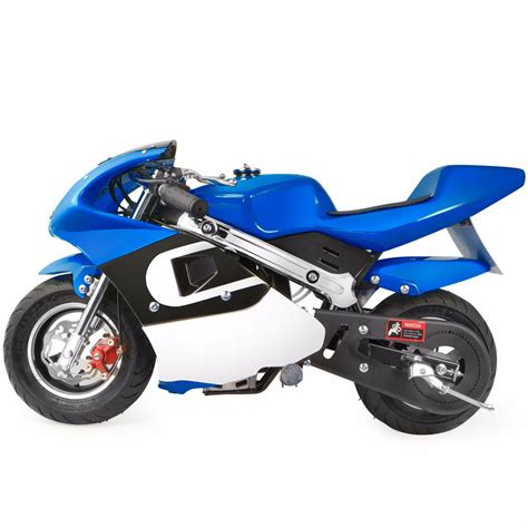 xtremepowerus gas pocket bike motorcycle cc  stroke engine blue