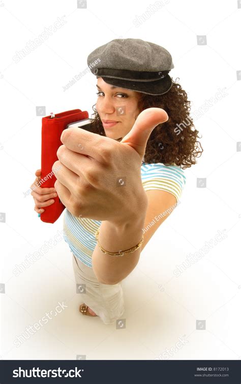 excited young female college student giving stock photo  shutterstock