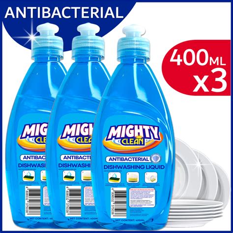 mighty clean dishwashing liquid antibacterial ml   pcs ml dwl blue pc pcs