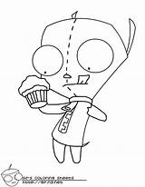 Gir Zim Invader Coloring Pages Print Printable Color Cute Cupcake Colouring Kids Rwam Printables Tattoo Drawings Jthm Monkey Scary Popular sketch template