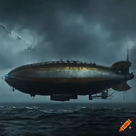 armored military zeppelin  action