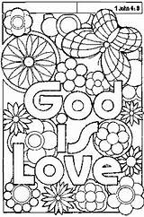 Coloring Pages Bible God Printable Kids Sheets Sheet School Sunday Adult Color Loves Quotes Jesus Colouring Religious Verse Gods Christian sketch template