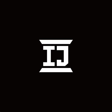 ij logo monogram  pillar shape designs template  vector art