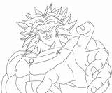 Broly Coloring Pages Drawing Legendary Lineart Getdrawings sketch template