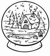 Coloring Pages Snow Globes Snowglobe Kids Popular sketch template
