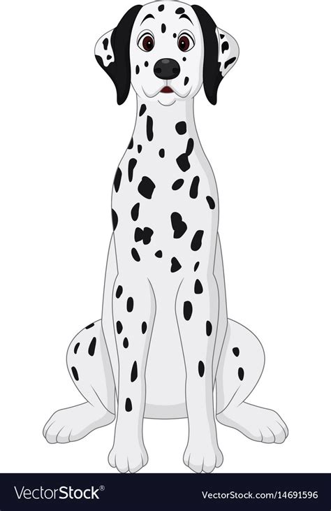 cartoon dalmatian dog sitting royalty  vector image