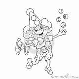 Juggling Clown Balls Outline Coloring Funny sketch template