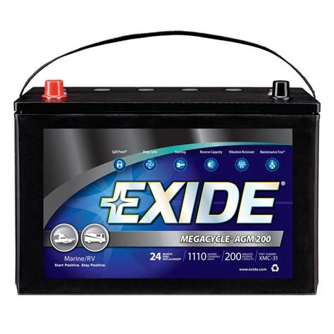 exide  marine dual purpose agm battery xmc ds  home depot