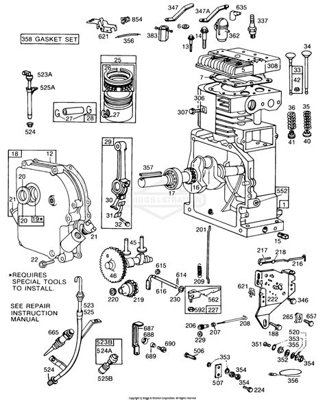 briggs  stratton    parts diagram  cylcrankcasepistoncontrol