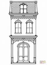 House Coloring Victorian Row Pages Houses Printable Colouring Supercoloring Drawing Adult Architecture Categories sketch template