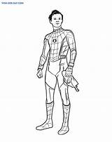 Spiderman Coloring Pages Spider Tom Man Holland Wonder Among sketch template