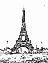 Eiffel Tower Coloring Paris sketch template