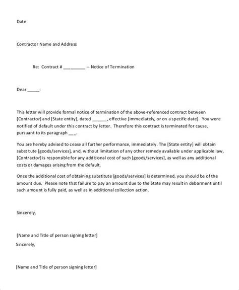 contract letter samples  letter template collection