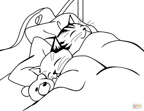 ginger cat sleeping coloring page  kids  cat printable images