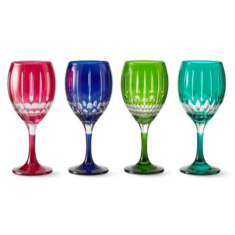 Wilshire Jewel Cut Wine Glasses Mixed Set Of 4 Williams Sonoma