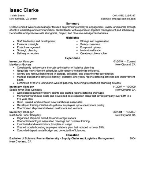 professional inventory manager resume examples inventory management
