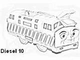 Diesel Coloring Pages Thomas Train sketch template
