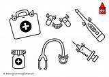 Doctor Drawing Kit Coloring Kids Medical Set Tools Pages Kits Printable Student Gift Paintingvalley sketch template