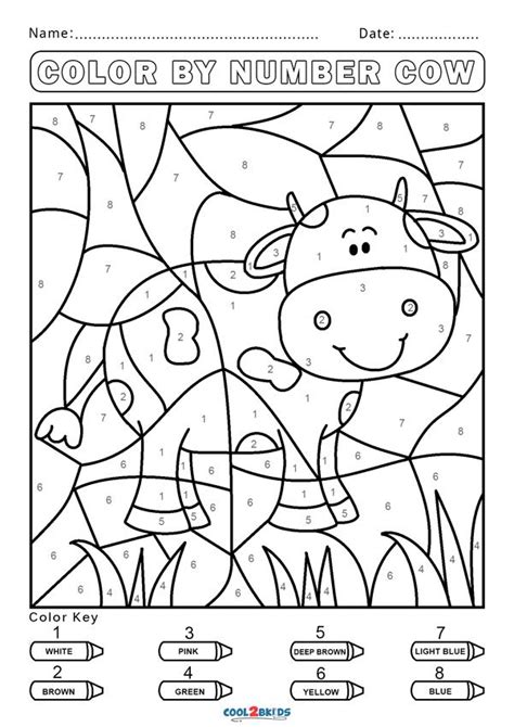 color  number worksheets coolbkids kindergarten coloring
