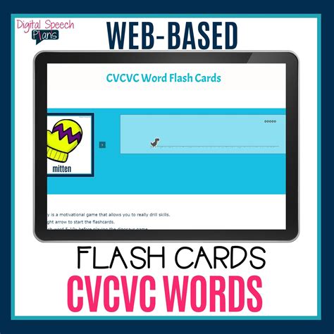 cvcvc word flash cards digital speech plans