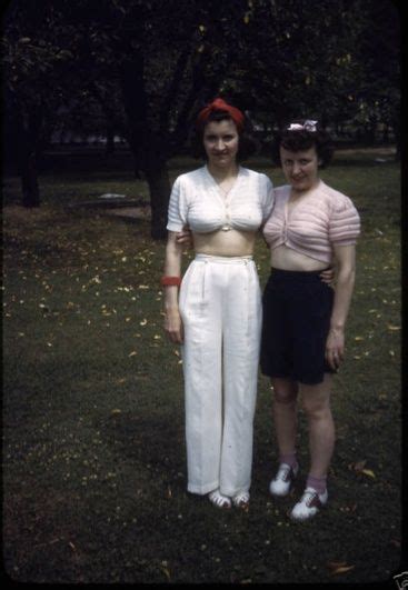 Two Midriff Bearing 1940s Fashionistas Vintage 1940s