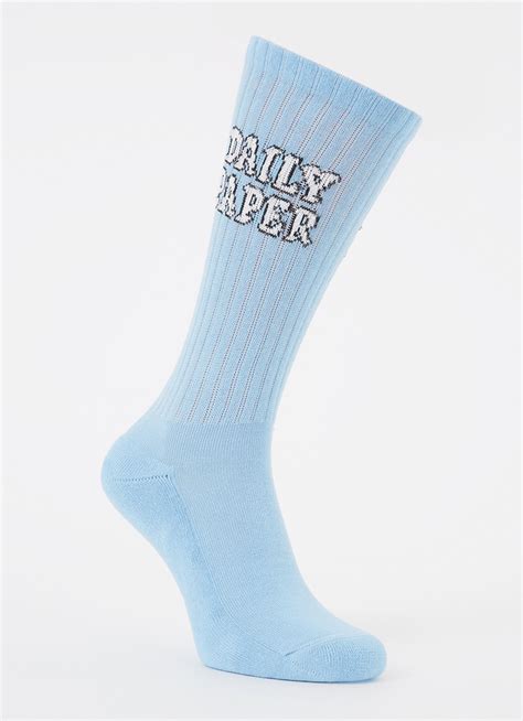 daily paper resock sokken met logo lichtblauw de bijenkorf