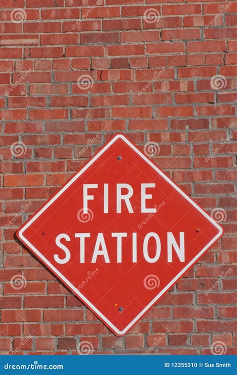fire station sign stock photo image  brick sign exterior