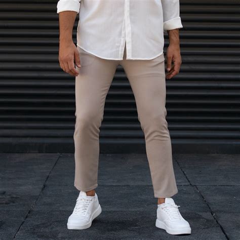 mens trousers pants light fabric beige martin valen