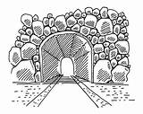 Tunnel Tunnels Drawings sketch template