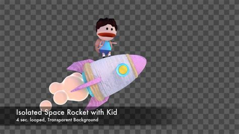 isolated space rocket  kid motion graphics videohive