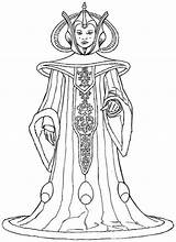 Amidala Reine Personnages Coloriage Padme Printablefreecoloring Sheets Coloriages sketch template